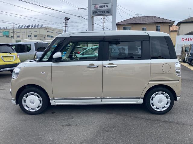 ムーヴキャンバスＸメイクアップリミテッド　ＳＡIII１４インチフルホイールキャップ　キーフリーシステム　両側パワースライドドア　オートエアコン（プッシュ式）　オートライト　置きラクボックス（静岡県）の中古車