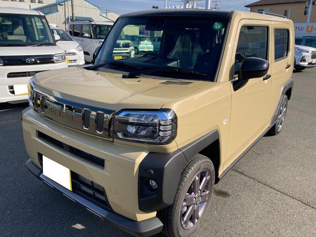 タフトG ダーククロムベンチャー15インチアルミホイール オートレベリング機能付フルLEDヘッドランプ LEDフォグランプ 本革巻ステアリングホイール 本革巻インパネセンターシフト キーフリーシステム プッシュボタンスタート(静岡県)の中古車