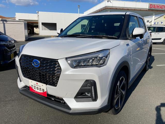 ロッキープレミアムＧ　ＨＥＶ１７インチアルミホイール　ＵＶＩＲカット遮音ガラス　フルＬＥＤヘッドランプ　キーフリーシステム　革巻きステアリングホイール　本革シフトノブ　アクティブマルチインフォメーションメーター（静岡県）の中古車