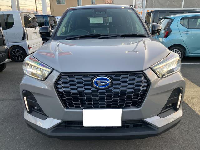 ロッキープレミアムＧ　ＨＥＶ１７インチアルミホイール　ＵＶＩＲカット遮音ガラス　フルＬＥＤヘッドランプ　キーフリーシステム　革巻きステアリングホイール　本革シフトノブ　アクティブマルチインフォメーションメーター（静岡県）の中古車