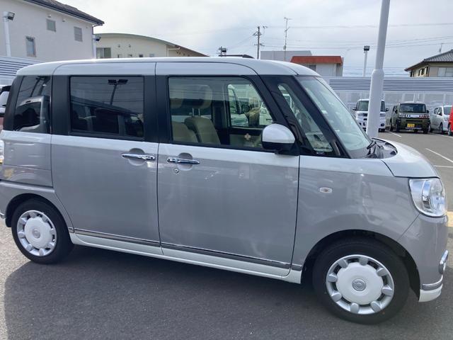 ムーヴキャンバスGメイクアップVS SAIII14インチフルホイールキャップ LEDヘッドランプ キーフリーシステム 両側パワースライドドア オートエアコン(プッシュ式) オートライト 置きラクボックス(静岡県)の中古車