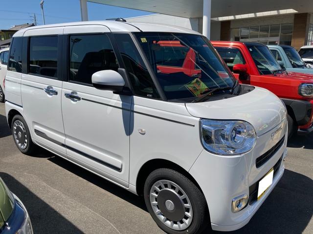 ムーヴキャンバスセオリーG14インチフルホイールキャップ LEDヘッドランプ LEDフォグランプ ホっとカップホルダー 両側パワースライドドア キーフリーシステム プッシュボタンスタート UVカットガラス(静岡県)の中古車