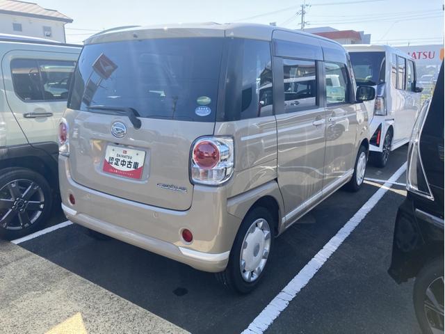 ムーヴキャンバスＧホワイトアクセントリミテッド　ＳＡIII１４インチフルホイールキャップ　ＬＥＤヘッドランプ　キーフリーシステム　両側パワースライドドア　オートエアコン（プッシュ式）　オートライト　置きラクボックス（静岡県）の中古車