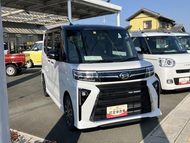 タントカスタムＲＳ１５インチアルミホイール　大型エアロバンパー　フルＬＥＤヘッドランプ　オート格納式カラードドアミラー　本革巻ステアリングホイール　キーフリーシステム　オートエアコン（プッシュ式）（静岡県）の中古車