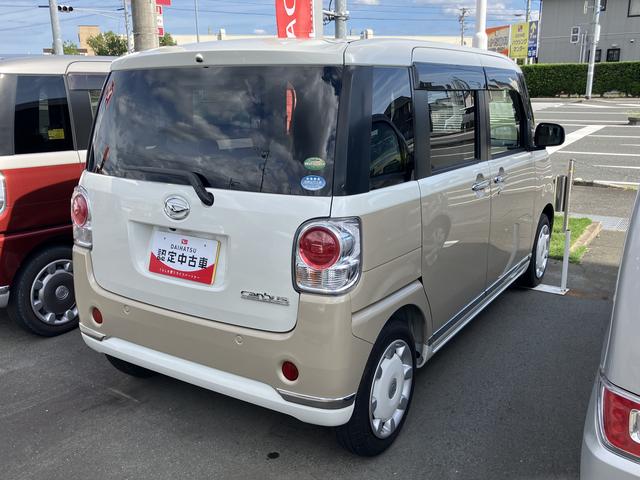 ムーヴキャンバスＸリミテッドメイクアップ　ＳＡIII１４インチフルホイールキャップ　キーフリーシステム　両側パワースライドドア　オートエアコン（プッシュ式）　オートライト　置きラクボックス（静岡県）の中古車