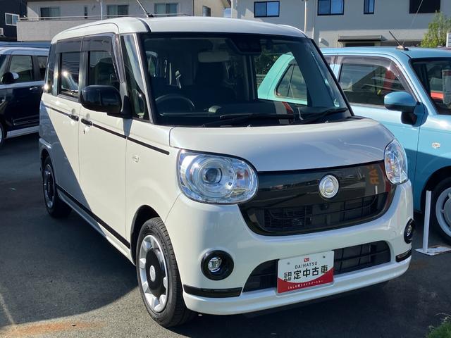 ムーヴキャンバスＧブラックアクセントリミテッド　ＳＡIII１４インチフルホイールキャップ　ＬＥＤヘッドランプ　キーフリーシステム　両側パワースライドドア　オートエアコン（プッシュ式）　オートライト　置きラクボックス（静岡県）の中古車