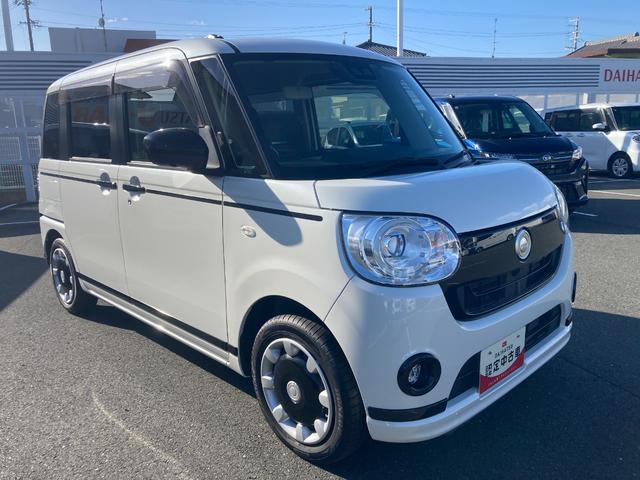 ムーヴキャンバスＧブラックアクセントＶＳ　ＳＡIII１４インチフルホイールキャップ　ＬＥＤヘッドランプ　キーフリーシステム　両側パワースライドドア　オートエアコン（プッシュ式）　オートライト　置きラクボックス（静岡県）の中古車