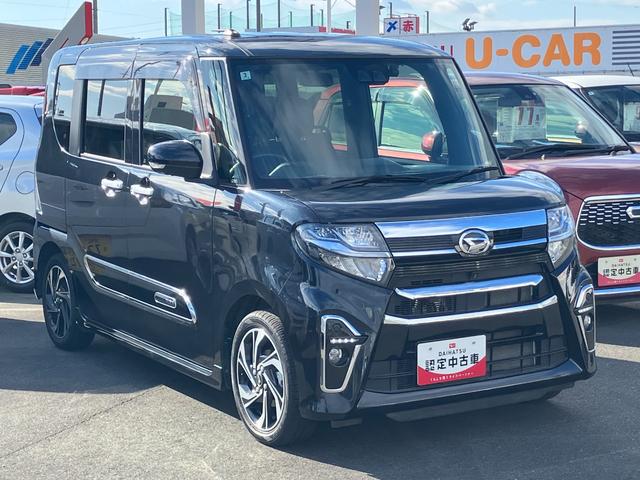 タントカスタムRSスタイルセレクション15インチアルミホイール 大型エアロバンパー フルLEDヘッドランプ オート格納式カラードドアミラー 革巻ステアリングホイール 両側パワースライドドア(静岡県)の中古車