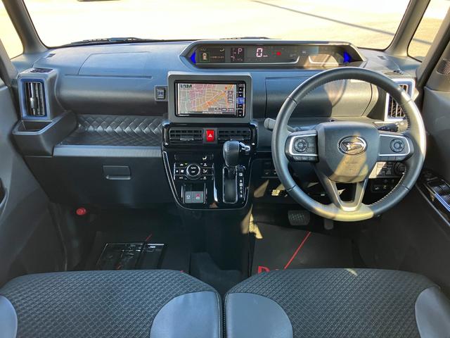 タントカスタムRSスタイルセレクション15インチアルミホイール 大型エアロバンパー フルLEDヘッドランプ オート格納式カラードドアミラー 革巻ステアリングホイール 両側パワースライドドア(静岡県)の中古車