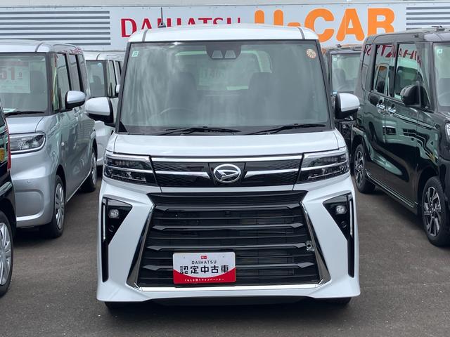 タントカスタムX14インチアルミホイール 大型エアロバンパー フルLEDヘッドランプ オート格納式カラードドアミラー 両側パワースライドドア キーフリーシステム プッシュボタンスタート(静岡県)の中古車