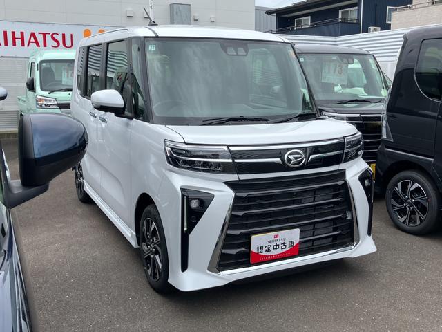 タントカスタムX14インチアルミホイール 大型エアロバンパー フルLEDヘッドランプ オート格納式カラードドアミラー 両側パワースライドドア キーフリーシステム プッシュボタンスタート(静岡県)の中古車