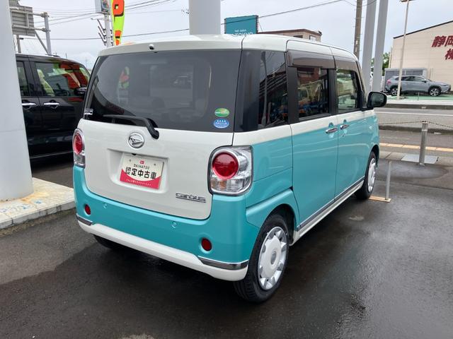 ムーヴキャンバスＧメイクアップＶＳ　ＳＡIII１４インチフルホイールキャップ　ＬＥＤヘッドランプ　キーフリーシステム　両側パワースライドドア　オートエアコン（プッシュ式）　オートライト　置きラクボックス（静岡県）の中古車