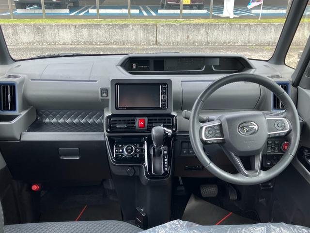タントカスタムＲＳセレクション１５インチアルミホイール　大型エアロバンパー　フルＬＥＤヘッドランプ　オート格納式カラードドアミラー　本革巻ステアリングホイール　キーフリーシステム　プッシュボタンスタート（静岡県）の中古車