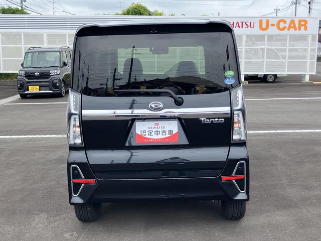 タントカスタムＲＳセレクション１５インチアルミホイール　大型エアロバンパー　フルＬＥＤヘッドランプ　オート格納式カラードドアミラー　革巻ステアリングホイール　両側パワースライドドア（静岡県）の中古車
