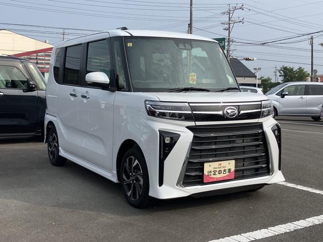 タントカスタムＸ１４インチアルミホイール　大型エアロバンパー　フルＬＥＤヘッドランプ　オート格納式カラードドアミラー　両側パワースライドドア　キーフリーシステム　プッシュボタンスタート（静岡県）の中古車