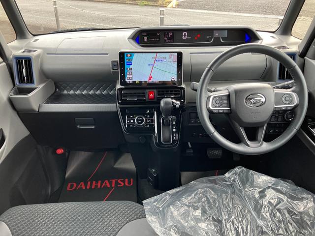 タントカスタムＲＳセレクション１５インチアルミホイール　大型エアロバンパー　フルＬＥＤヘッドランプ　オート格納式カラードドアミラー　革巻ステアリングホイール　両側パワースライドドア（静岡県）の中古車