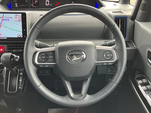 タントカスタムＲＳセレクション１５インチアルミホイール　大型エアロバンパー　フルＬＥＤヘッドランプ　オート格納式カラードドアミラー　革巻ステアリングホイール　両側パワースライドドア（静岡県）の中古車