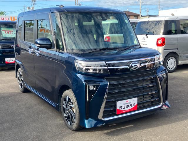 タントカスタムＸ１４インチアルミホイール　大型エアロバンパー　フルＬＥＤヘッドランプ　オート格納式カラードドアミラー　両側パワースライドドア　キーフリーシステム　プッシュボタンスタート（静岡県）の中古車