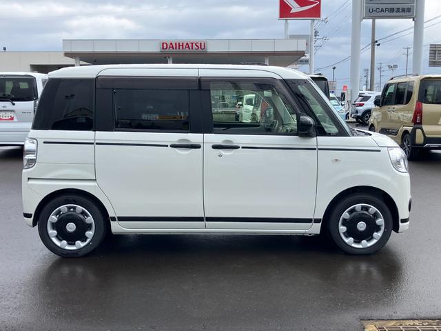 ムーヴキャンバスＧブラックアクセントＶＳ　ＳＡIII１４インチフルホイールキャップ　ＬＥＤヘッドランプ　キーフリーシステム　両側パワースライドドア　オートエアコン（プッシュ式）　オートライト　置きラクボックス（静岡県）の中古車