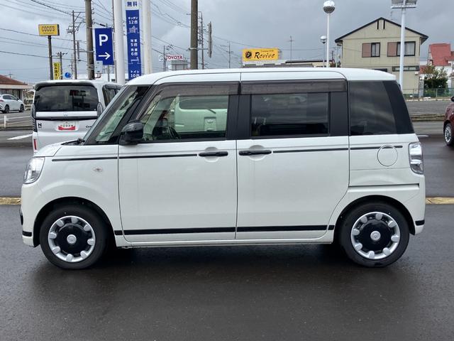 ムーヴキャンバスＧブラックアクセントＶＳ　ＳＡIII１４インチフルホイールキャップ　ＬＥＤヘッドランプ　キーフリーシステム　両側パワースライドドア　オートエアコン（プッシュ式）　オートライト　置きラクボックス（静岡県）の中古車