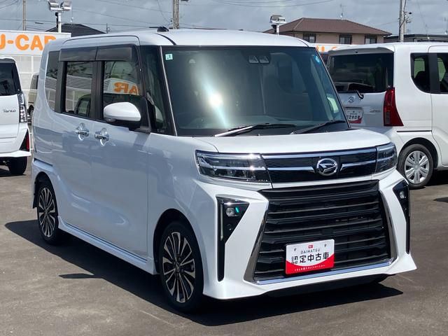 タントカスタムＲＳ１５インチアルミホイール　キーフリーシステム　プッシュボタンスタート　オートエアコン（プッシュ式）　フルＬＥＤヘッドランプ　オート格納式カラードドアミラー　本革巻ステアリングホイール（静岡県）の中古車