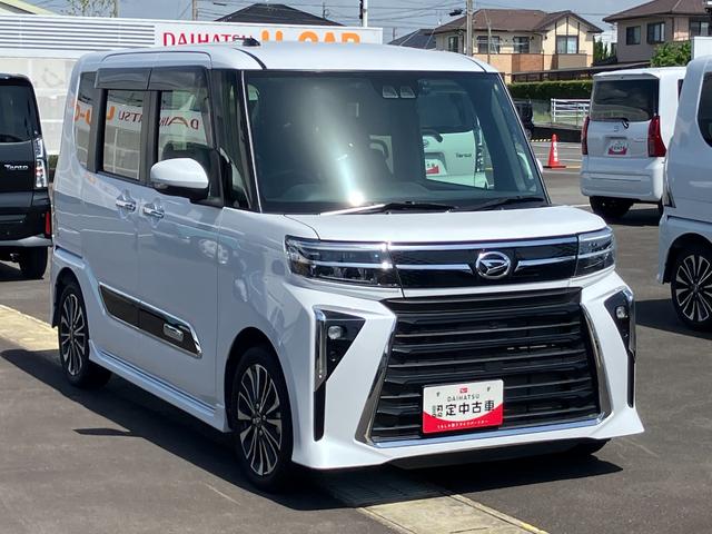 タントカスタムＲＳ１５インチアルミホイール　キーフリーシステム　プッシュボタンスタート　オートエアコン（プッシュ式）　フルＬＥＤヘッドランプ　オート格納式カラードドアミラー　本革巻ステアリングホイール（静岡県）の中古車