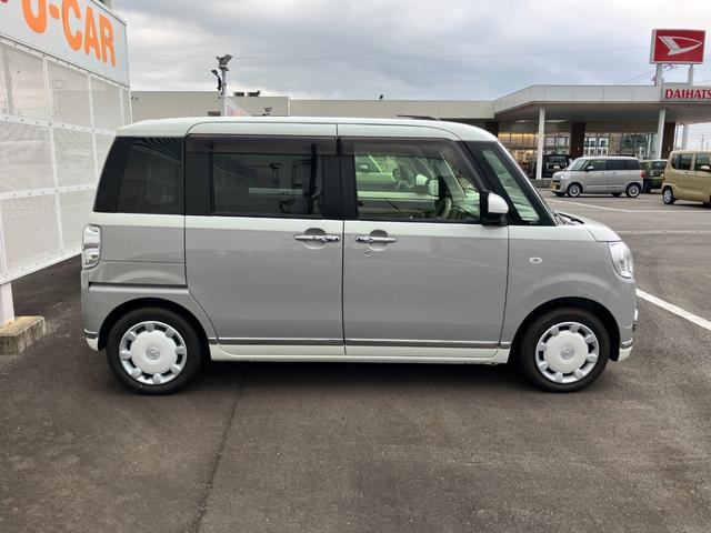 ムーヴキャンバス 中古車 ＧメイクアップＶＳ　ＳＡＩＩＩ１４インチフルホイールキャップ　ＬＥＤヘッドランプ　キーフリーシステム　両側パワースライドドア　オートエアコン（プッシュ式）　オートライト　置きラクボックス
