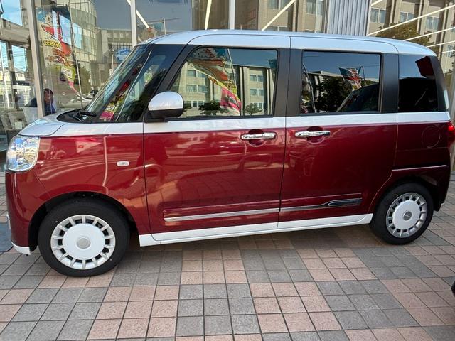 ムーヴキャンバスストライプスＧ　雹害車１４インチフルホイールキャップ　ＬＥＤヘッドランプ　ＬＥＤフォグランプ　ホっとカップホルダー　両側パワースライドドア　キーフリーシステム　プッシュボタンスタート　ＵＶカットガラス（静岡県）の中古車