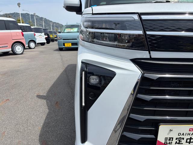 タントカスタムＸ１４インチアルミホイール　大型エアロバンパー　フルＬＥＤヘッドランプ　オート格納式カラードドアミラー　両側パワースライドドア　キーフリーシステム　プッシュボタンスタート（静岡県）の中古車