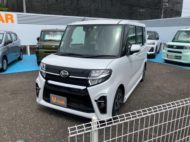 タントカスタムＸ１４インチアルミホイール　大型エアロバンパー　フルＬＥＤヘッドランプ　オート格納式カラードドアミラー　両側パワースライドドア　キーフリーシステム　プッシュボタンスタート（静岡県）の中古車