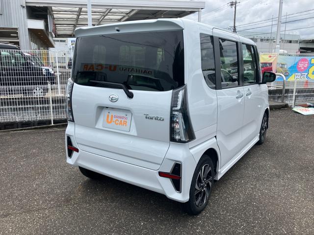 タントカスタムＸ１４インチアルミホイール　大型エアロバンパー　フルＬＥＤヘッドランプ　オート格納式カラードドアミラー　両側パワースライドドア　キーフリーシステム　プッシュボタンスタート（静岡県）の中古車