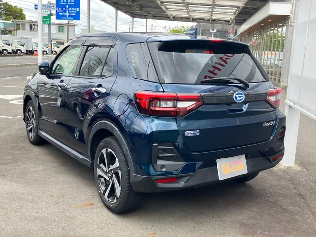 ロッキープレミアムＧ　ＨＥＶアルミホイール　ＵＶＩＲカット遮音ガラス　フルＬＥＤヘッドランプ　運転席・助手席シートヒーター　革巻きステアリングホイール　本革シフトノブ　アクティブマルチインフォメーションメーター（静岡県）の中古車