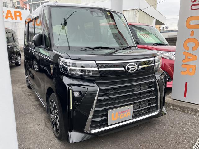 タントカスタムＸ１４インチアルミホイール　大型エアロバンパー　フルＬＥＤヘッドランプ　オート格納式カラードドアミラー　両側パワースライドドア　キーフリーシステム　プッシュボタンスタート（静岡県）の中古車