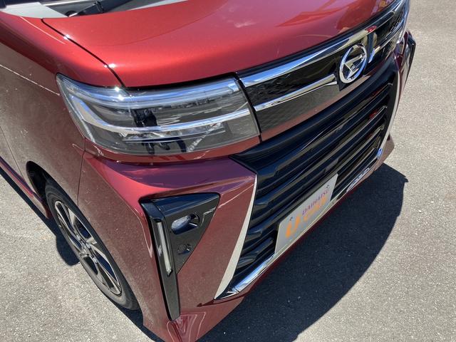 タントカスタムＸ１４インチアルミホイール　大型エアロバンパー　フルＬＥＤヘッドランプ　オート格納式カラードドアミラー　両側パワースライドドア　キーフリーシステム　プッシュボタンスタート（静岡県）の中古車