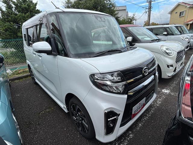 タントカスタムX14インチアルミホイール 大型エアロバンパー フルLEDヘッドランプ オート格納式カラードドアミラー 両側パワースライドドア キーフリーシステム プッシュボタンスタート(静岡県)の中古車