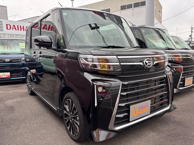 タントカスタムRS15インチアルミホイール キーフリーシステム プッシュボタンスタート オートエアコン(プッシュ式) フルLEDヘッドランプ オート格納式カラードドアミラー 本革巻ステアリングホイール(静岡県)の中古車