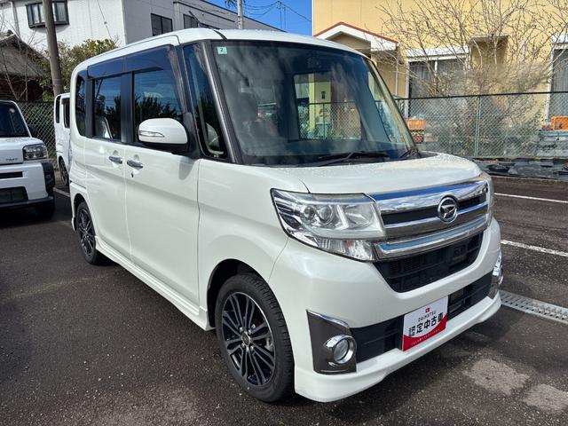 タントカスタムＲＳ　ＳＡ１５インチアルミホイール　大型エアロバンパー　ＬＥＤヘッドランプ　オート格納式カラードドアミラー　本革巻ステアリングホイール　両側パワースライドドア（静岡県）の中古車