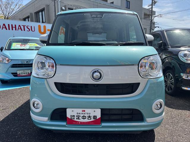 ムーヴキャンバスＧホワイトアクセントＶＳ　ＳＡIII１４インチフルホイールキャップ　ＬＥＤヘッドランプ　キーフリーシステム　両側パワースライドドア　オートエアコン（プッシュ式）　オートライト　置きラクボックス（静岡県）の中古車