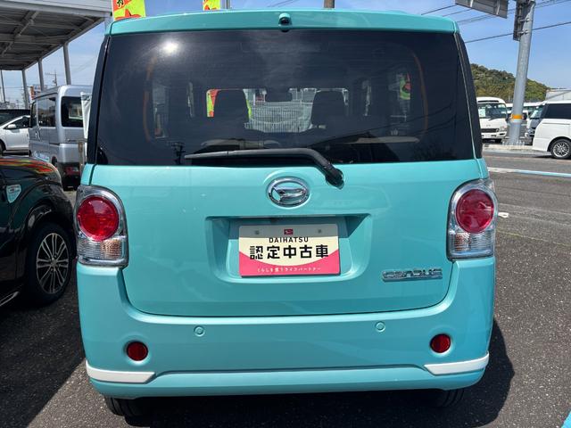 ムーヴキャンバスＧホワイトアクセントＶＳ　ＳＡIII１４インチフルホイールキャップ　ＬＥＤヘッドランプ　キーフリーシステム　両側パワースライドドア　オートエアコン（プッシュ式）　オートライト　置きラクボックス（静岡県）の中古車