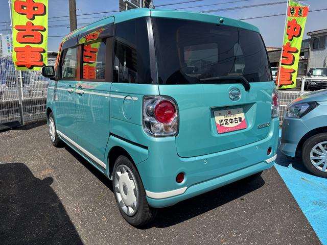 ムーヴキャンバスＧホワイトアクセントＶＳ　ＳＡIII１４インチフルホイールキャップ　ＬＥＤヘッドランプ　キーフリーシステム　両側パワースライドドア　オートエアコン（プッシュ式）　オートライト　置きラクボックス（静岡県）の中古車