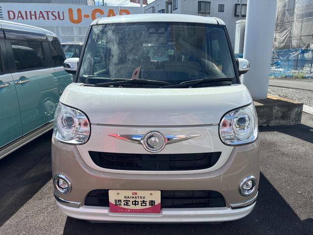 ムーヴキャンバスGメイクアップ SAIII14インチフルホイールキャップ LEDヘッドランプ キーフリーシステム 両側パワースライドドア オートエアコン(プッシュ式) オートライト 置きラクボックス(静岡県)の中古車