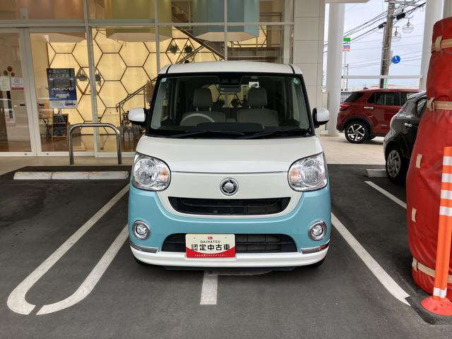 ムーヴキャンバスＸリミテッドメイクアップ　ＳＡIII１４インチフルホイールキャップ　キーフリーシステム　両側パワースライドドア　オートエアコン（プッシュ式）　オートライト　置きラクボックス（静岡県）の中古車