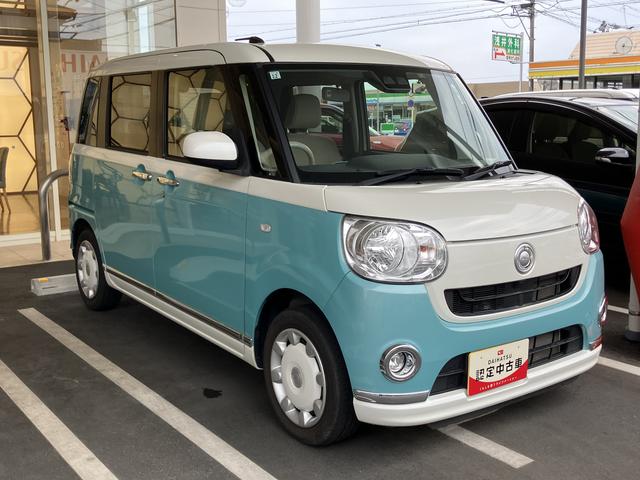 ムーヴキャンバスＸリミテッドメイクアップ　ＳＡIII１４インチフルホイールキャップ　キーフリーシステム　両側パワースライドドア　オートエアコン（プッシュ式）　オートライト　置きラクボックス（静岡県）の中古車