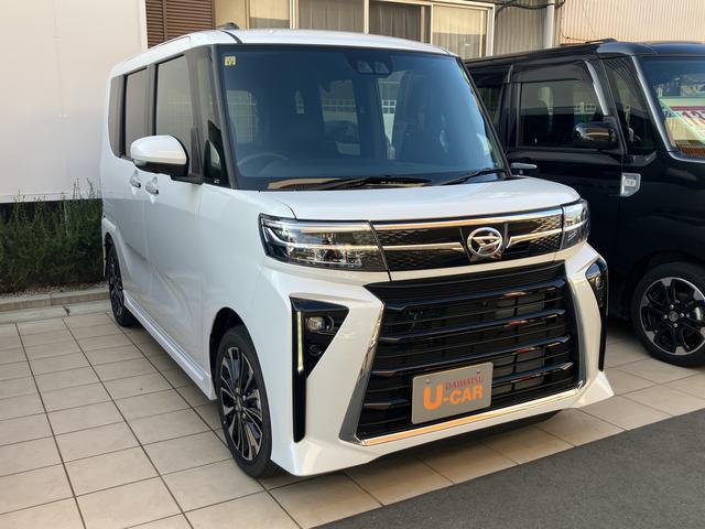 タントカスタムＲＳ１５インチアルミホイール　キーフリーシステム　プッシュボタンスタート　オートエアコン（プッシュ式）　フルＬＥＤヘッドランプ　オート格納式カラードドアミラー　本革巻ステアリングホイール（静岡県）の中古車
