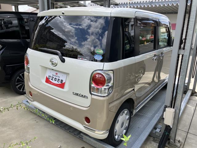 ムーヴキャンバスＧメイクアップリミテッド　ＳＡIII１４インチフルホイールキャップ　ＬＥＤヘッドランプ　キーフリーシステム　両側パワースライドドア　オートエアコン（プッシュ式）　オートライト　置きラクボックス（静岡県）の中古車