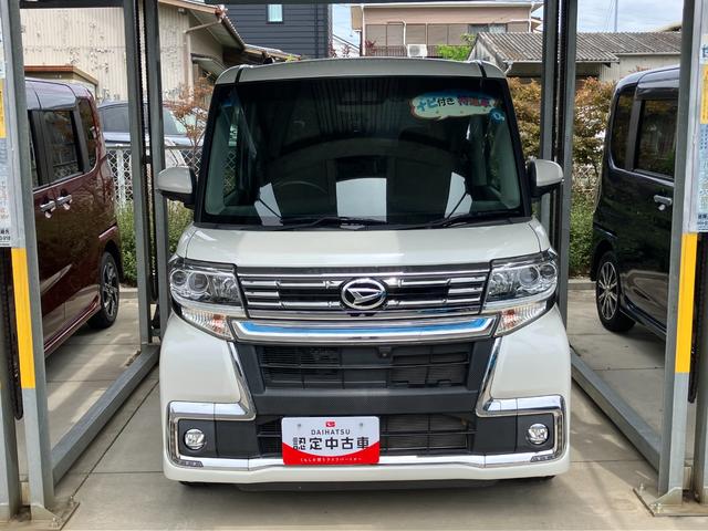タントカスタムRS トップエディションVS SAIII15インチアルミホイール 大型エアロバンパー LEDヘッドランプ オート格納式カラードドアミラー 本革巻ステアリングホイール 両側パワースライドドア(静岡県)の中古車