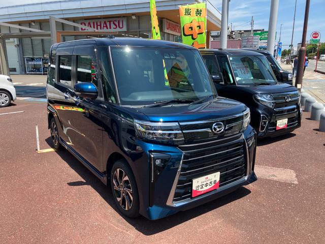 タントカスタムＸ１４インチアルミホイール　大型エアロバンパー　フルＬＥＤヘッドランプ　オート格納式カラードドアミラー　両側パワースライドドア　キーフリーシステム　プッシュボタンスタート（静岡県）の中古車