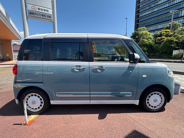ムーヴキャンバスストライプスＧ１４インチフルホイールキャップ　ＬＥＤヘッドランプ　ＬＥＤフォグランプ　ホっとカップホルダー　両側パワースライドドア　キーフリーシステム　プッシュボタンスタート　ＵＶカットガラス（静岡県）の中古車