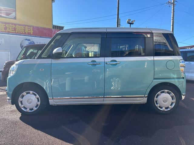 ムーヴキャンバスGメイクアップVS SAIII14インチフルホイールキャップ LEDヘッドランプ キーフリーシステム 両側パワースライドドア オートエアコン(プッシュ式) オートライト 置きラクボックス(静岡県)の中古車