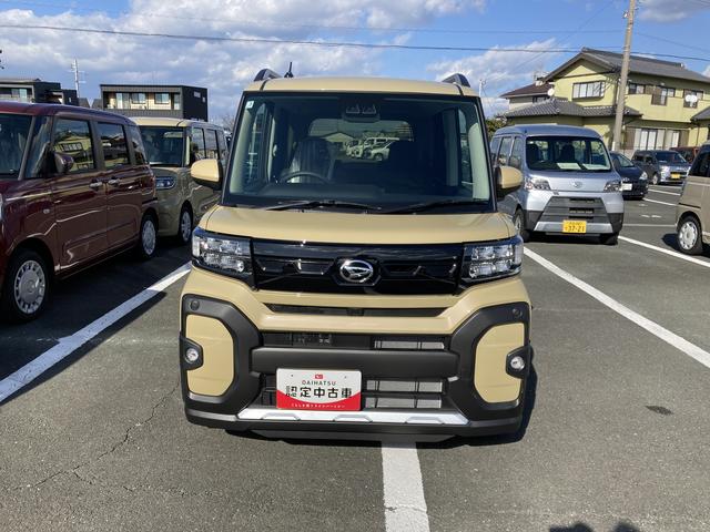 タントファンクロスターボ　ナビ付ナビ　１５インチアルミホイール　キーフリーシステム　プッシュボタンスタート　オートエアコン（プッシュ式）　フルＬＥＤヘッドランプ　オート格納式カラードドアミラー　本革巻ステアリングホイール（静岡県）の中古車